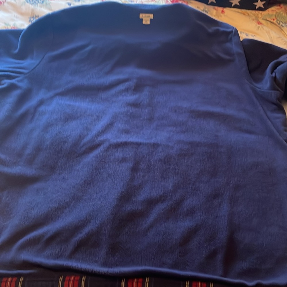 L.L. Bean Plus Size 3X Blue/Red Plaid Fleece Lined Long Sleeve “Shacket” - Picture 10 of 13